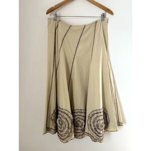 Coupe A Line Ruffle Neutral Bohemian Skirt Size 13/14 or Large New k62